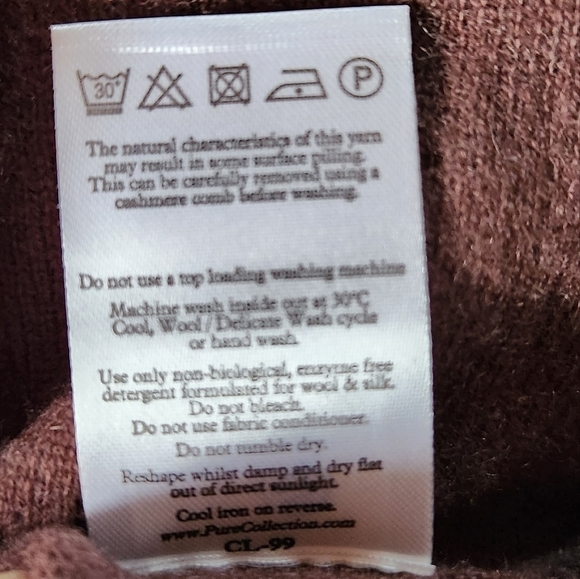 Pure Collection Cashmere Cowl Neck Brown Sweater - Picture 5 of 7